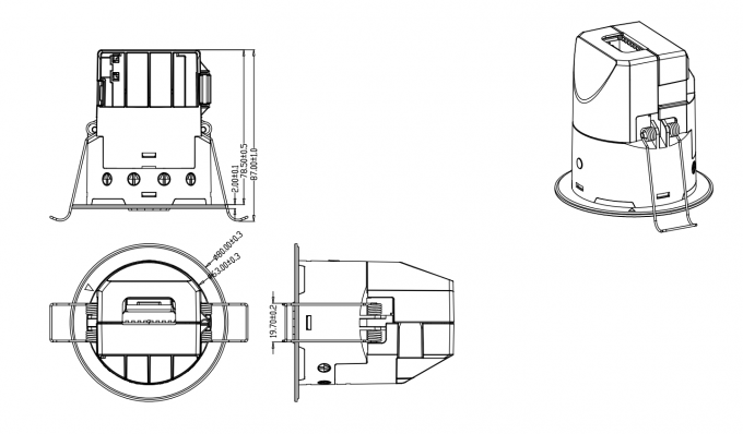 PIR 360° Ceiling Mount Occupancy Sensor dimensions diagram